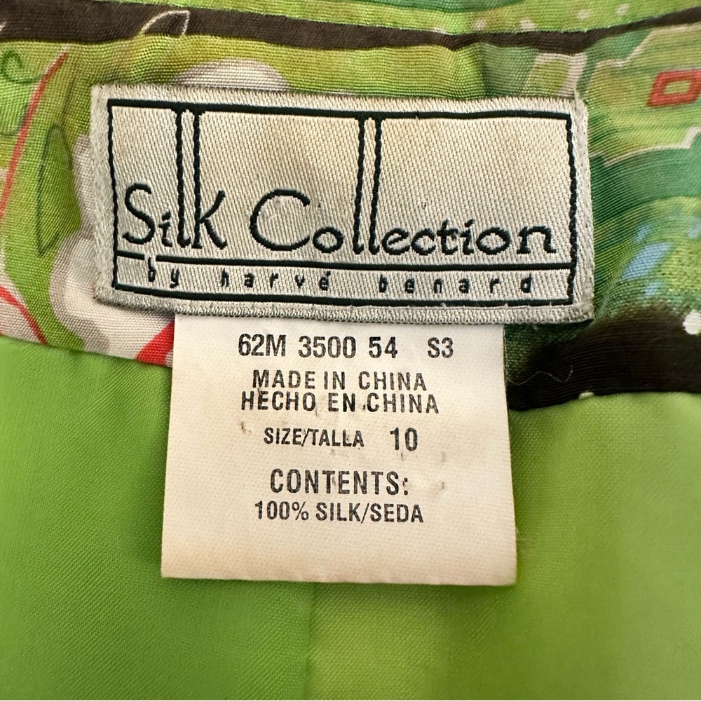 Vtg Silk Collection Harvé Bernard Floral Jacket Sz  10 Art To Wear 100% Silk - Picture 6 of 14